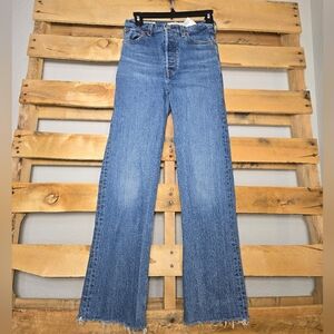 Levi's Women's Blue Ribcage Straight Jeans Size:26